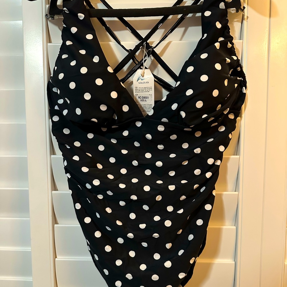 Polka dot one piece swimsuit